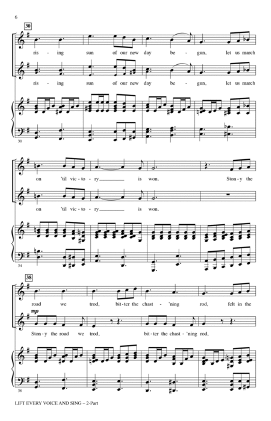 Lift Every Voice And Sing (arr. Rollo Dilworth) 2-Part scores gallery preview page 4