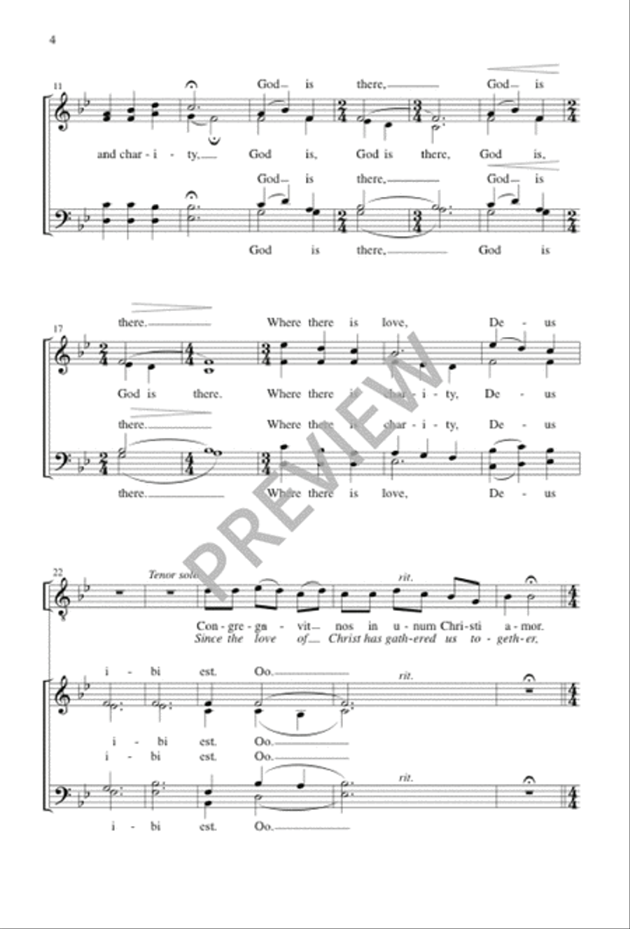 Ubi caritas 4-Part scores gallery preview page 3