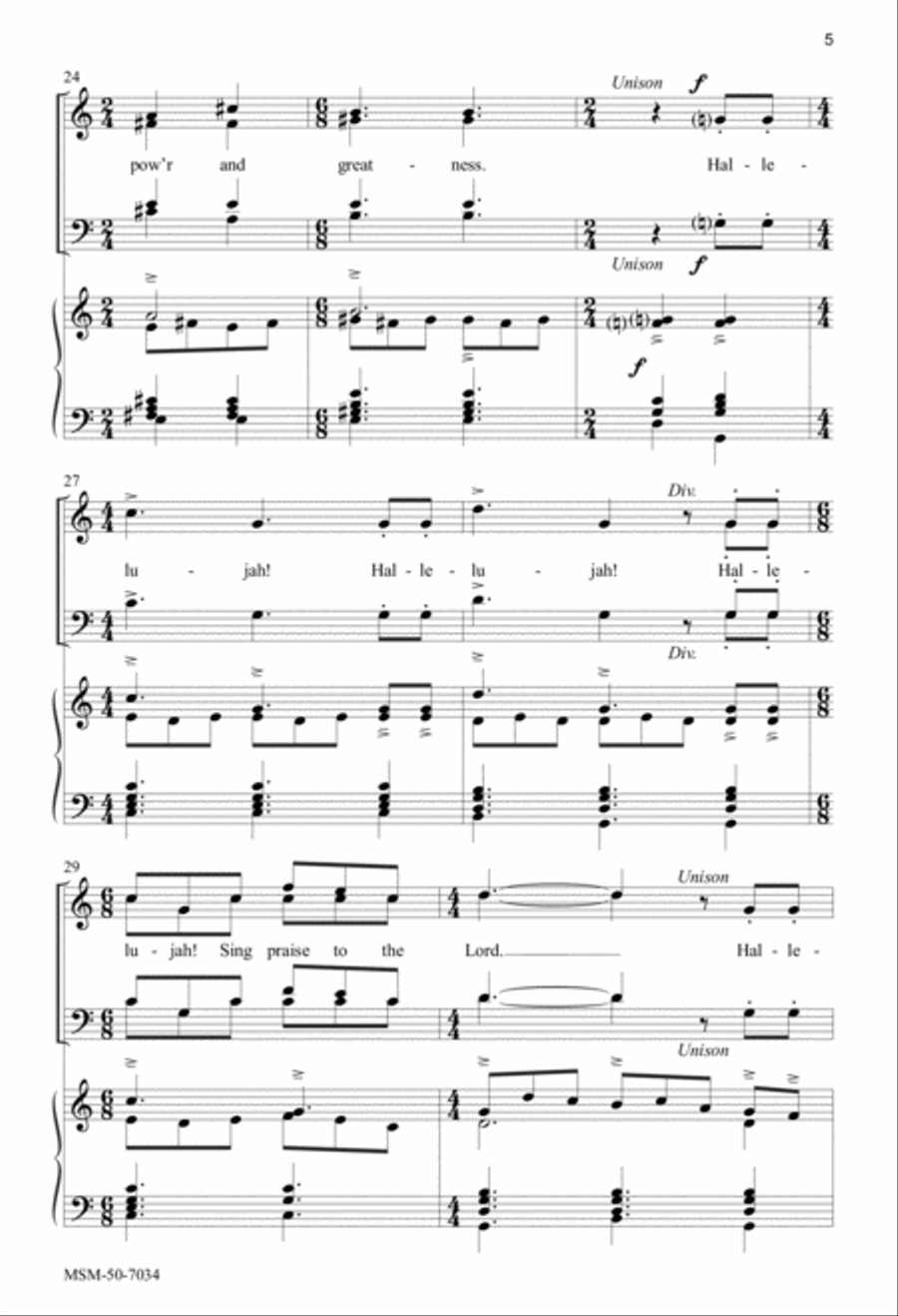 Hallelujah! Sing Praise to the Lord 4-Part scores gallery preview page 5
