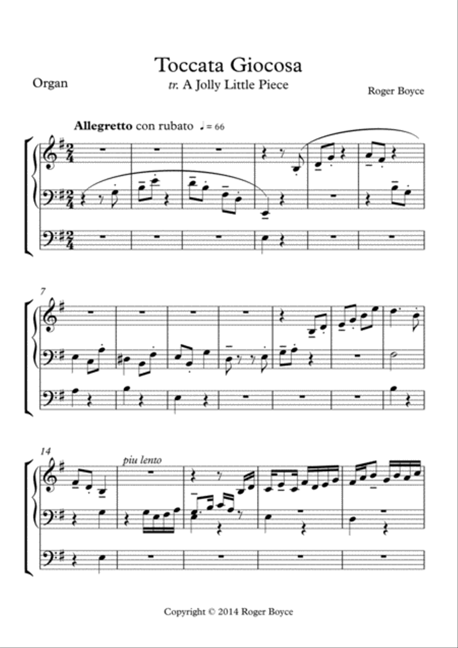 Toccata Giocosa Organ Solo scores gallery preview page 1