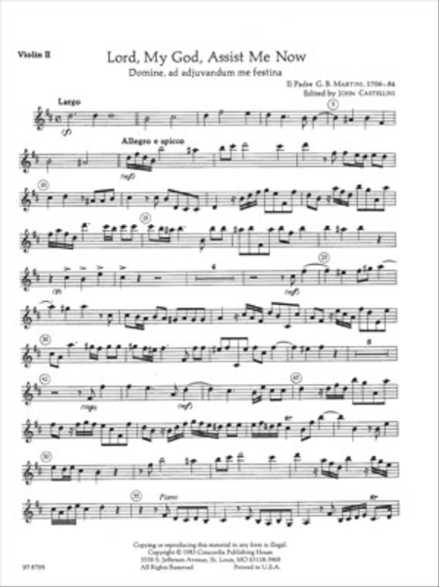 Lord, My God, Assist Me Now / Domine, ad adjuvandum me festina (Violin 2) Violin scores gallery preview page 1