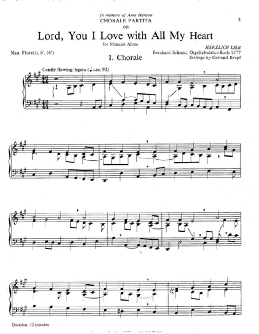 Chorale-Partita on Lord, You I Love With All My Heart Organ scores gallery preview page 2