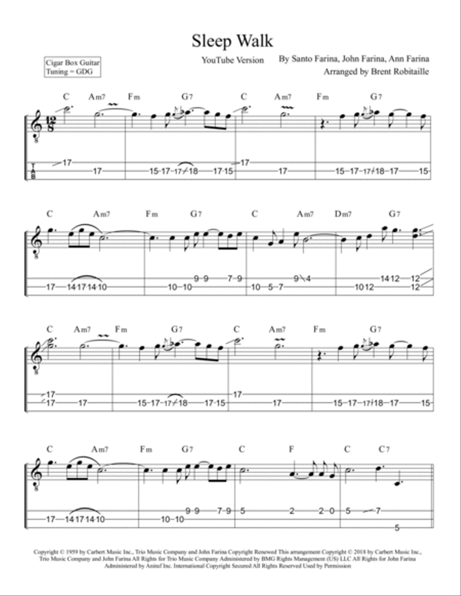 Sleepwalk (instrumental Version) Electric Guitar scores gallery preview page 3