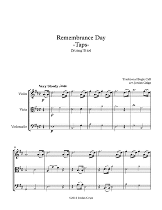 Book cover for Remembrance Day. 'Taps' (String Trio)