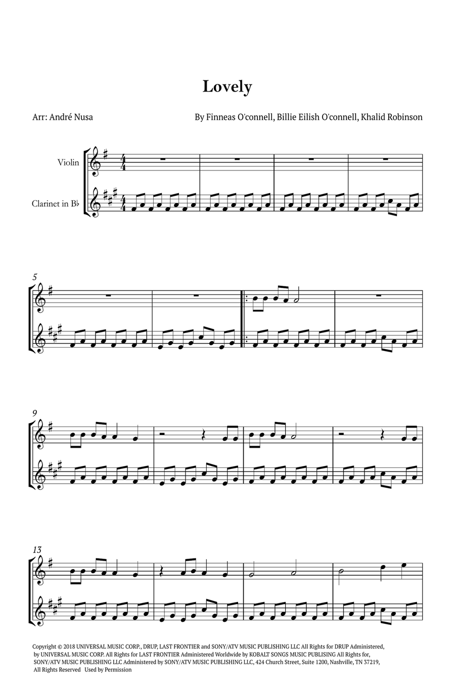 Lovely B-Flat Clarinet scores gallery preview page 1