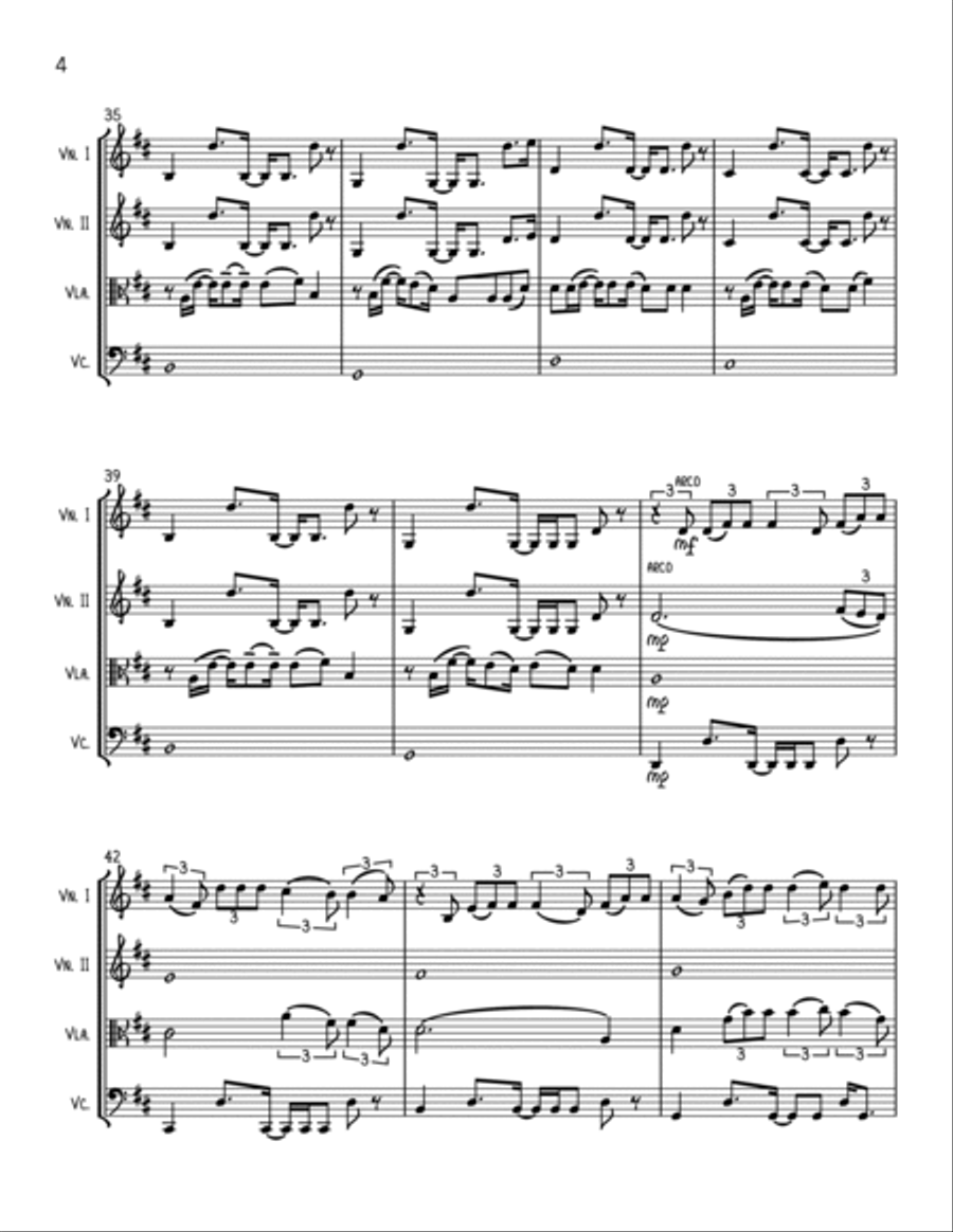 Eyes Closed String Quartet scores gallery preview page 4