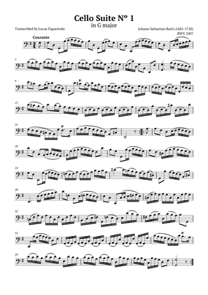 Book cover for Cello Suite No 1 in G major - Courante - Bach