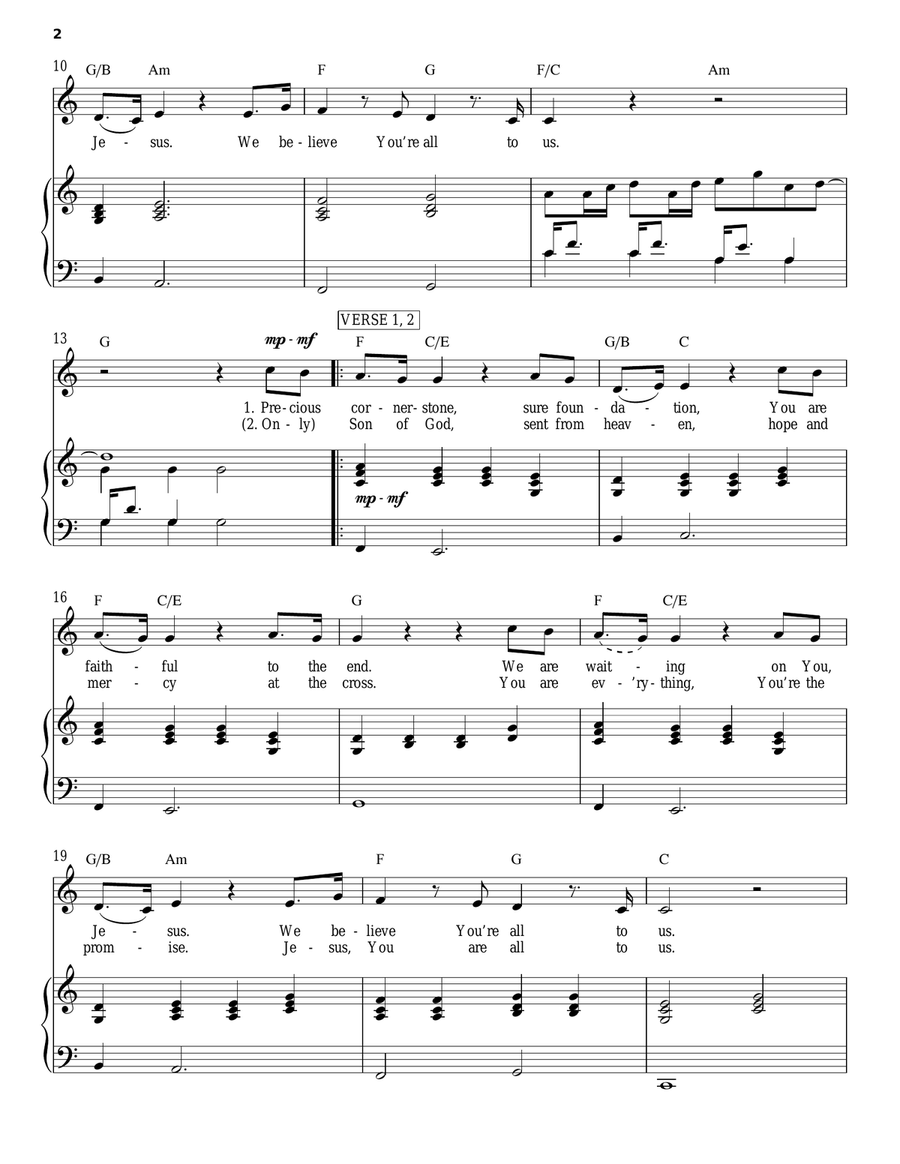 All To Us All To Us Piano, Vocal, Guitar scores gallery preview page 2