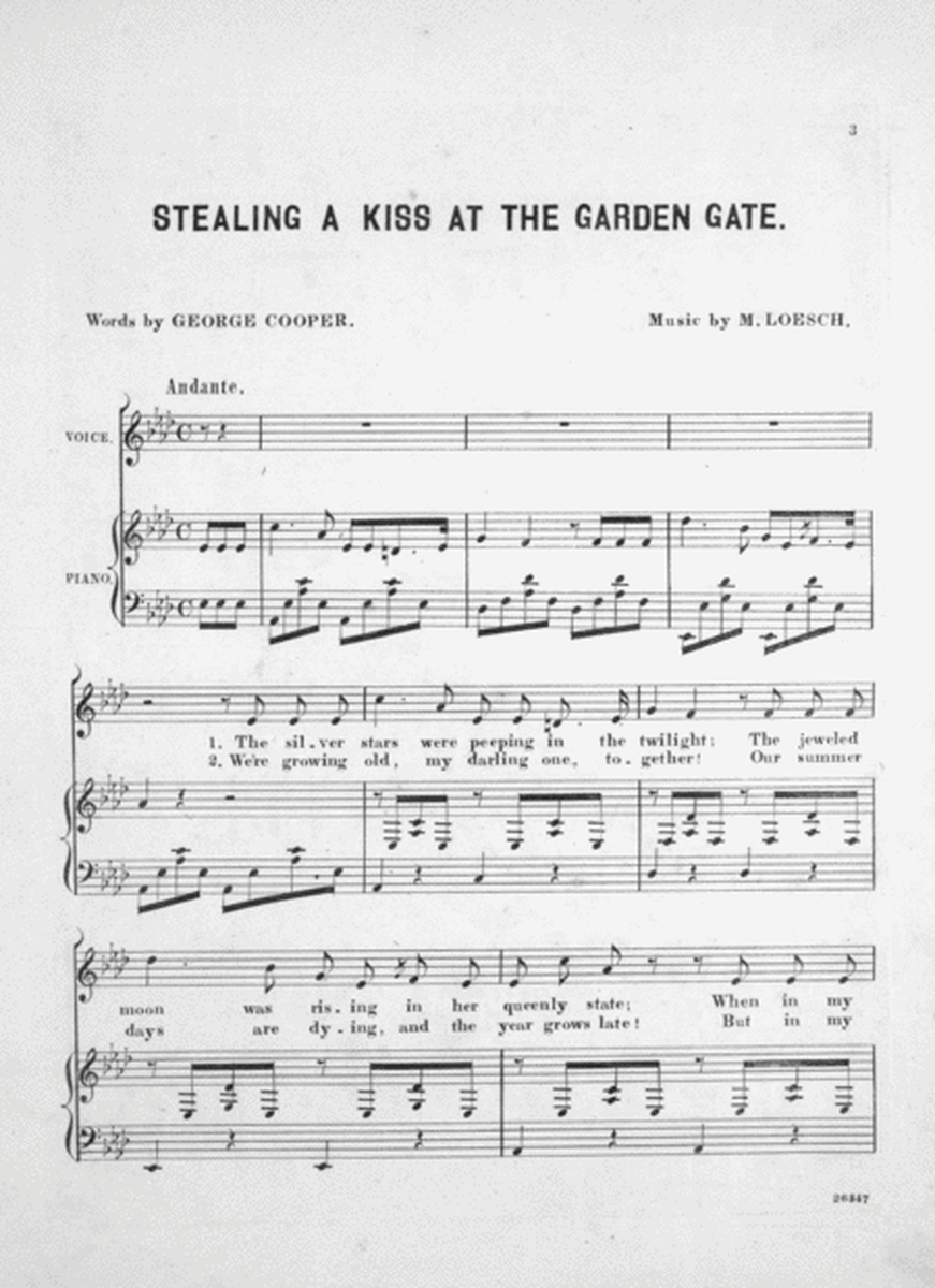 Stealing a Kiss at the Garden Gate. Song and Chorus