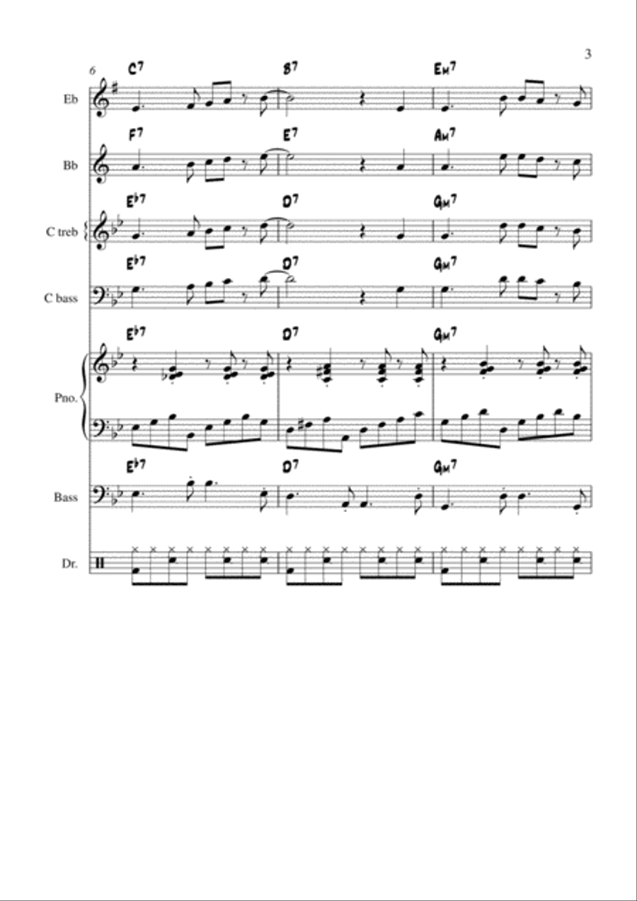 God Rest Ye Merry Gentlemen (bossa) Jazz Ensemble scores gallery preview page 3