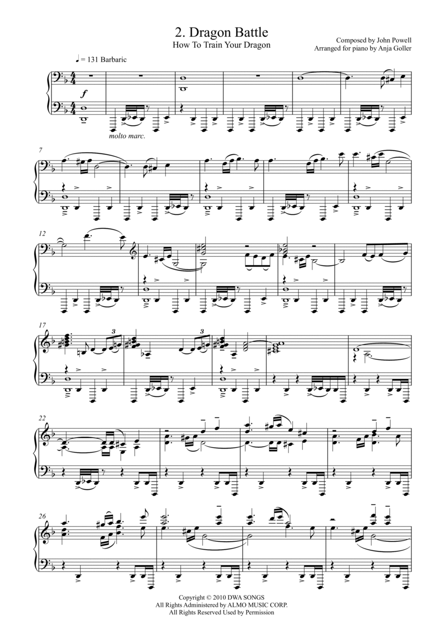Dragon Battle Piano Solo scores gallery preview page 1