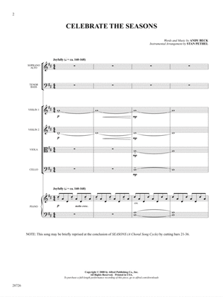 Seasons (A Choral Song Cycle): Score