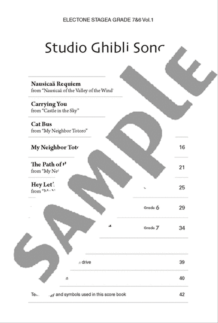 Electone STAGEA GRADE 7 & 6 Vol.1 Studio Ghibli Songs(+USB)/English Version Electone scores gallery preview page 2