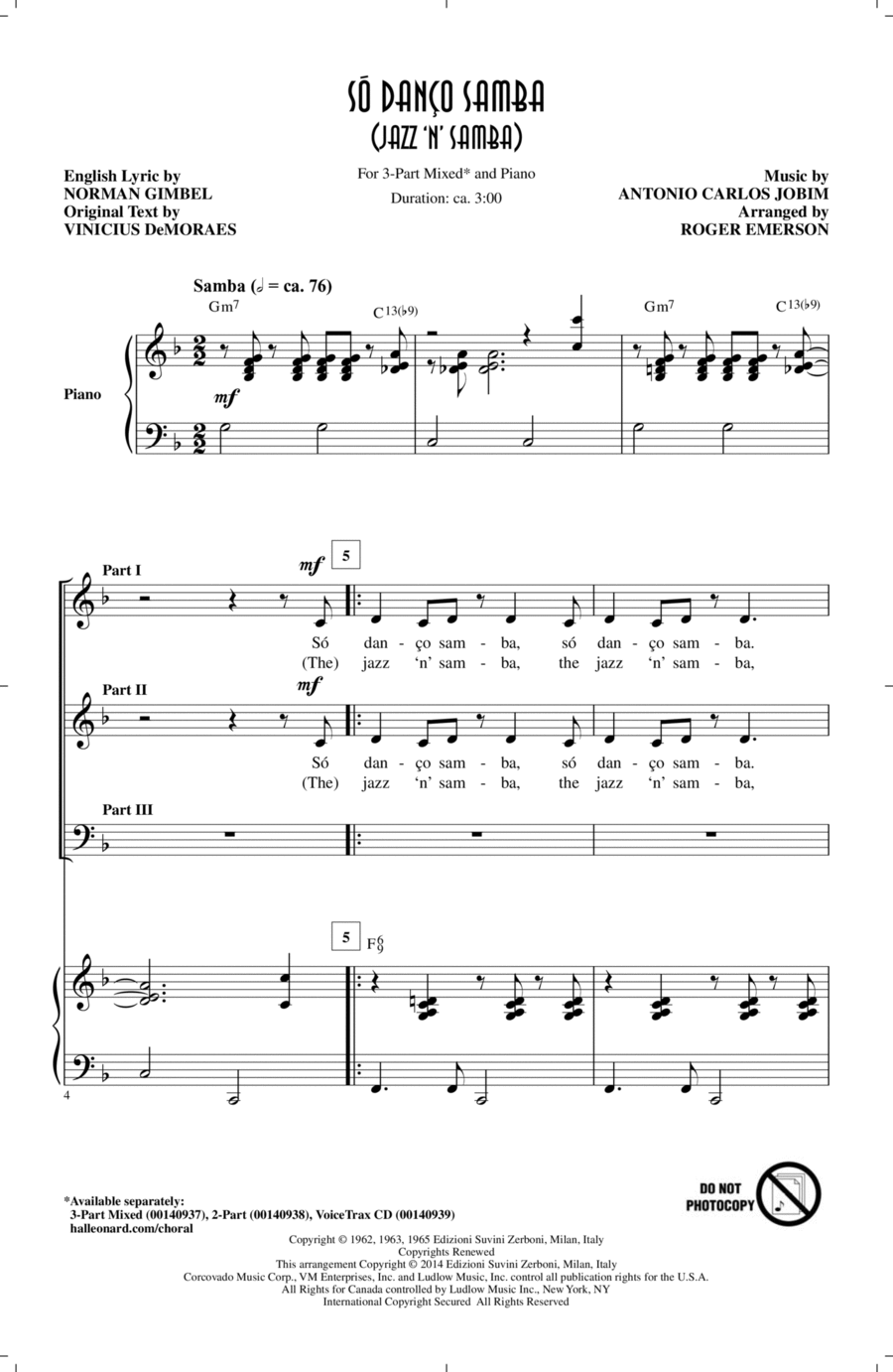 So Danco Samba (Jazz 'N' Samba) 3-Part scores gallery preview page 1