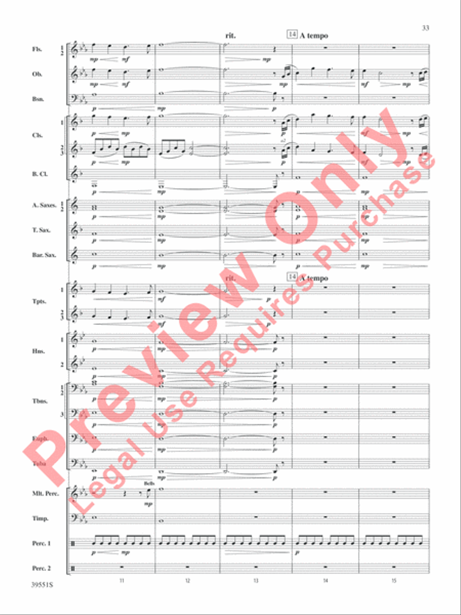 The Hobbit: An Unexpected Journey, Suite from Concert Band scores gallery preview page 34