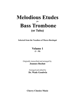 Book cover for Melodious Etudes for Bass Trombone or Tuba, Volume 1 (1-30)