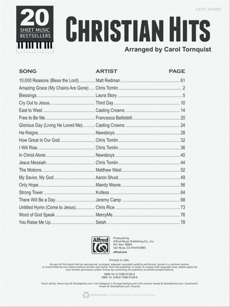 20 Sheet Music Bestsellers -- Christian Hits Easy Piano scores gallery preview page 2