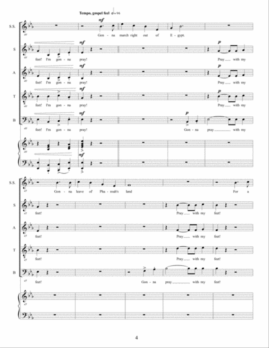 Pray With My Feet 4-Part scores gallery preview page 6