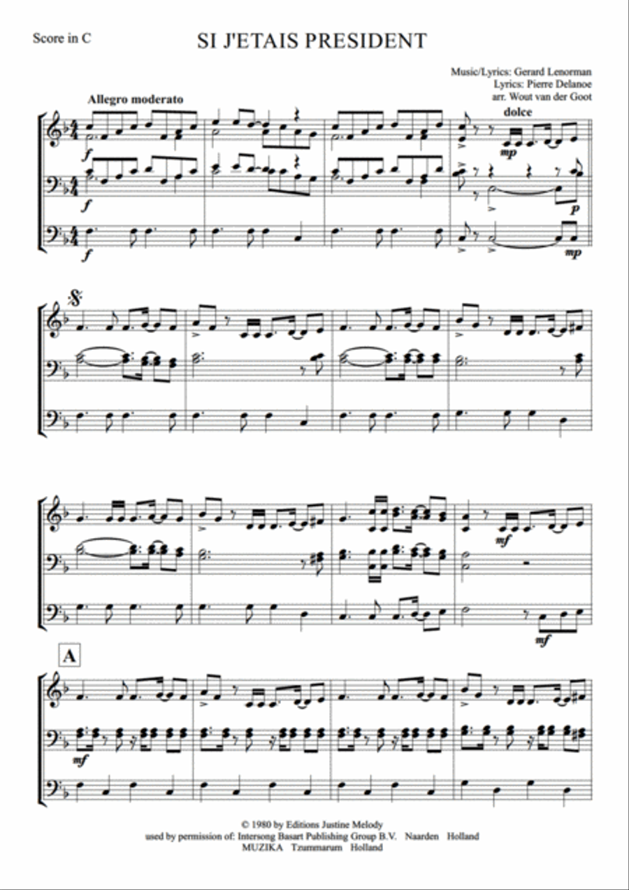 Si j'etais President Si j'etais President Set of Parts scores gallery preview page 3