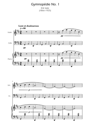 Gymnopedie No. 1 - Violin and Cello Duet w/ Piano