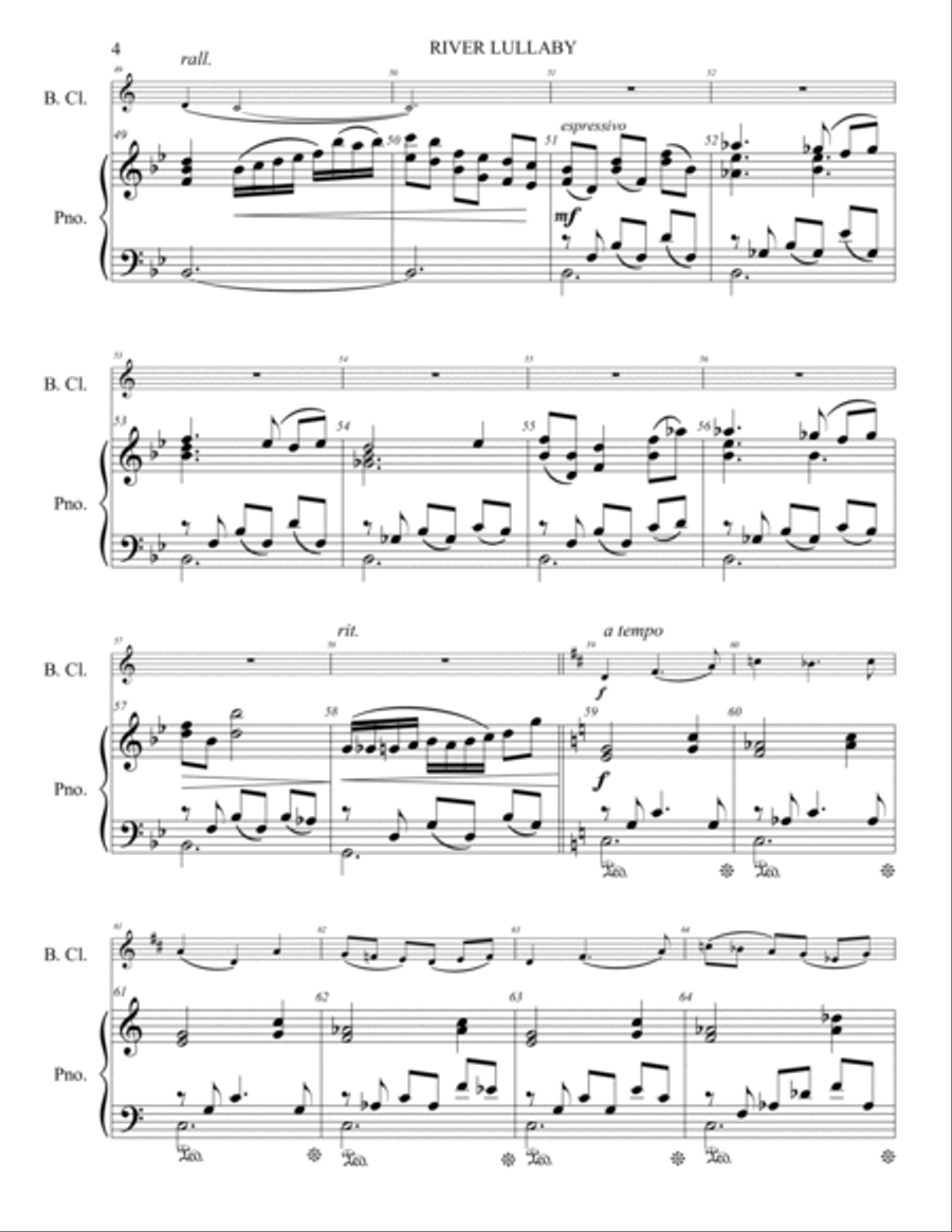 River Lullaby Bass Clarinet scores gallery preview page 5