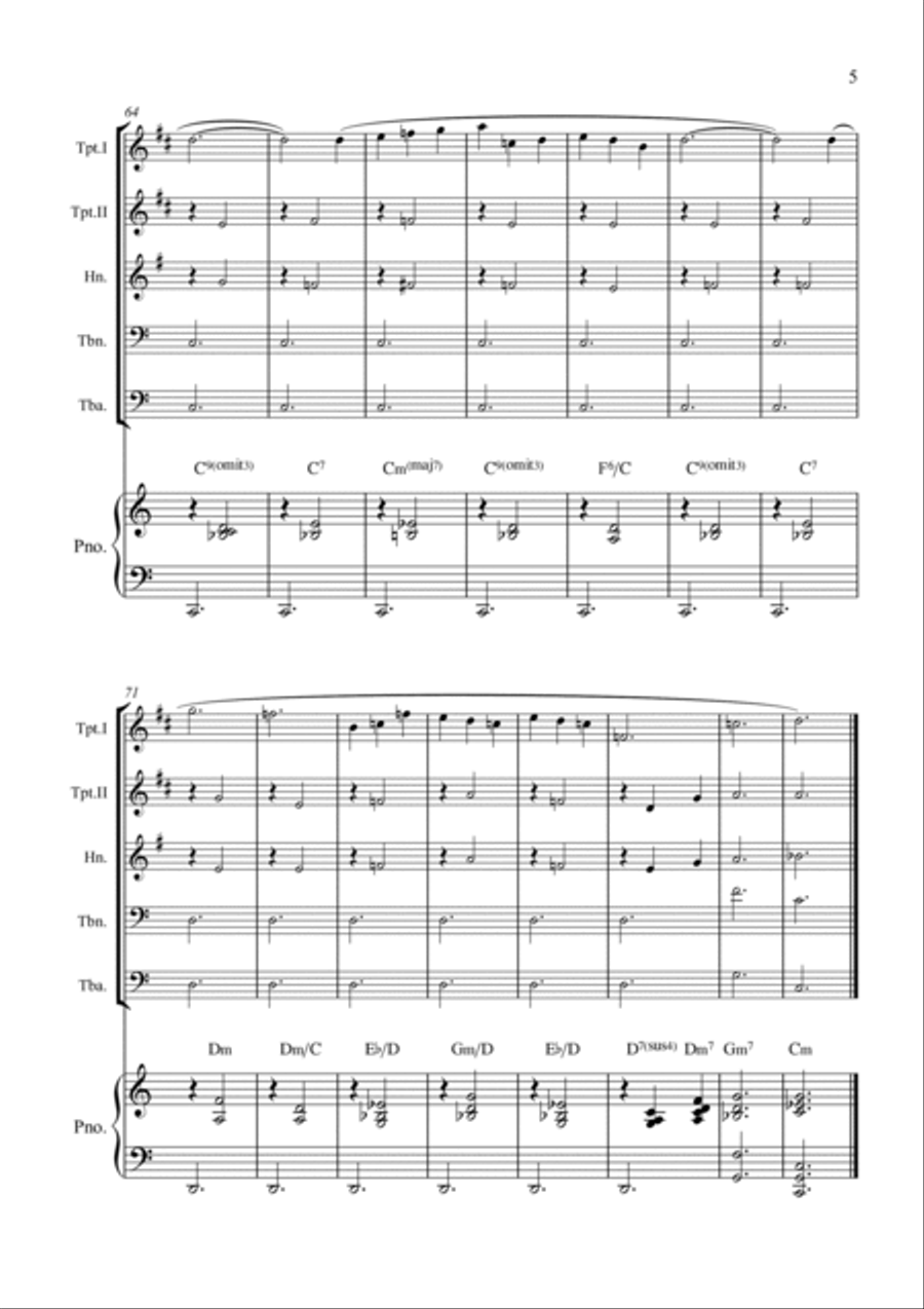 Gymnopédie No. 1 Brass Quintet scores gallery preview page 5