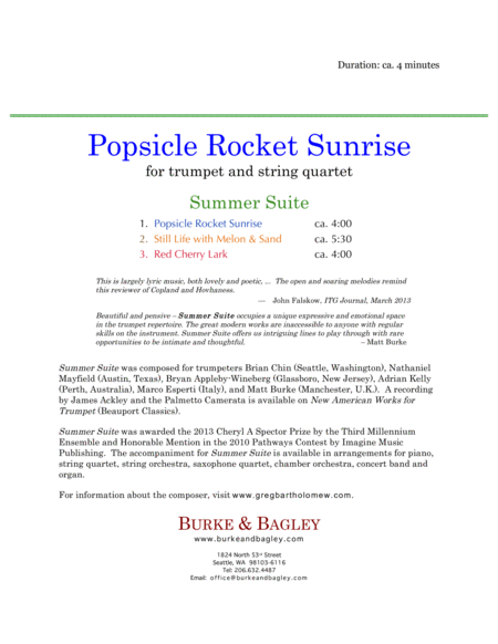 Popsicle Rocket Sunrise (trumpet & string quartet) image number null