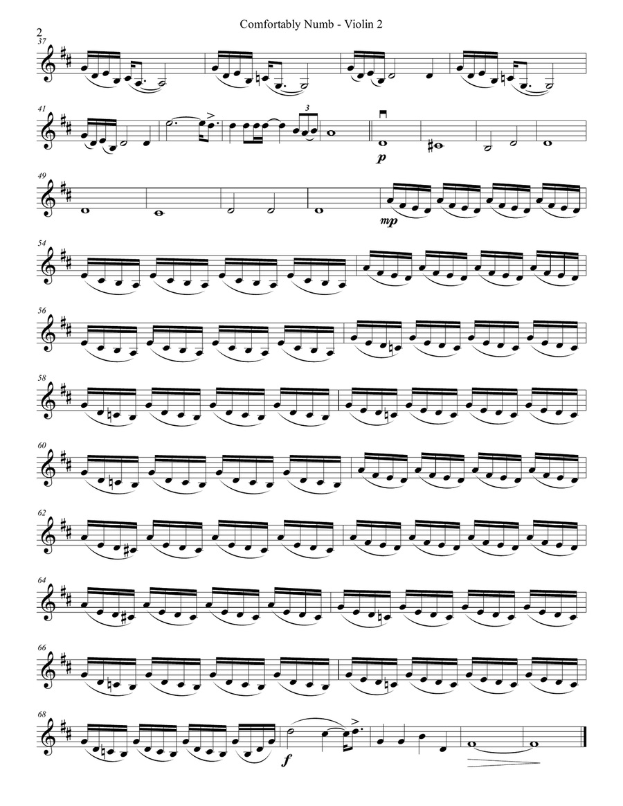 Comfortably Numb Comfortably Numb String Quartet scores gallery preview page 4