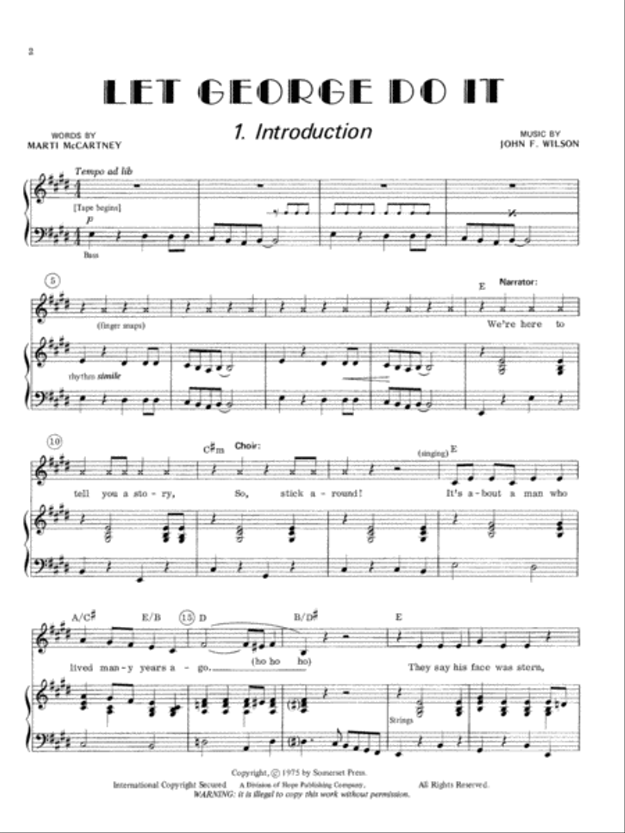 Let George Do It! Unison Choir scores gallery preview page 2