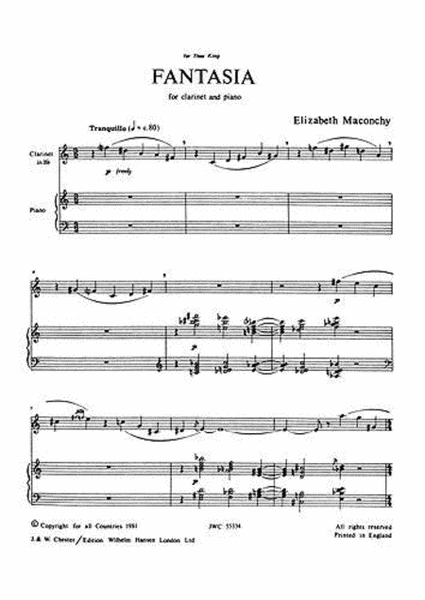Fantasia For Clarinet And Piano