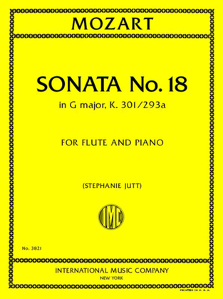 Book cover for Sonata No. 18 In G Major, K. 301/293A For Flute And Piano