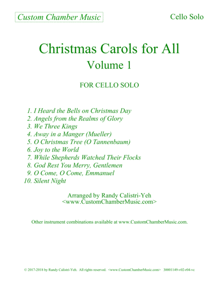 Christmas Carols for All, Volume 1 (for Cello Solo) image number null