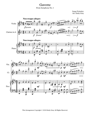 Gavotte (Violin, Clarinet in A, Piano)