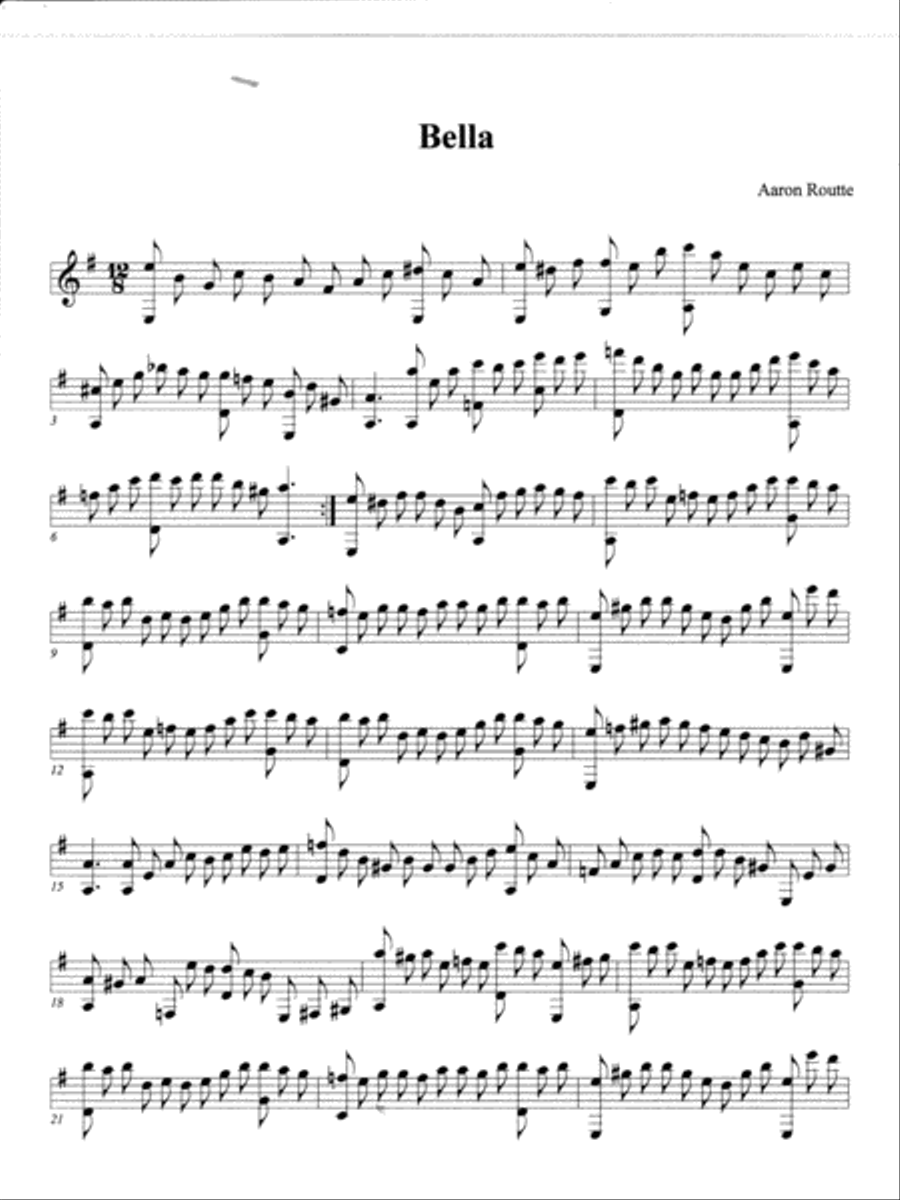 Bella Guitar Solo scores gallery preview page 1