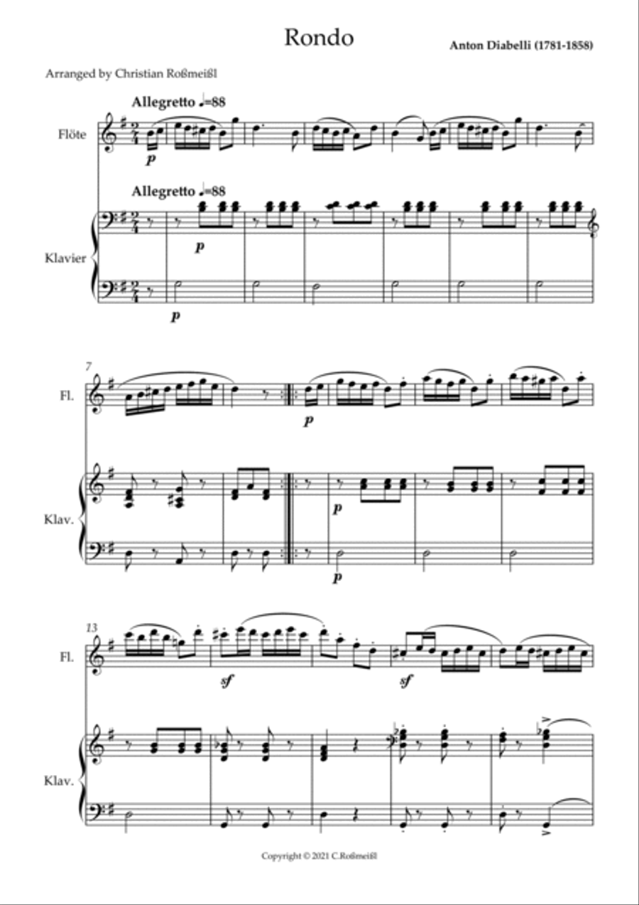 Rondo from Anton Diabelli (Flute) Flute Solo scores gallery preview page 2