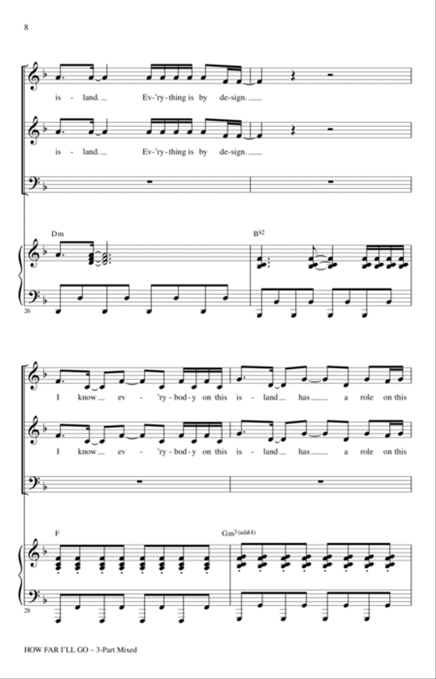 How Far I'll Go (from Moana) (arr. Audrey Snyder) 3-Part scores gallery preview page 6