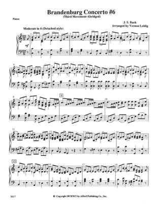 Book cover for Brandenburg Concerto No. 6, 3rd Movement (Abridged): Piano Accompaniment