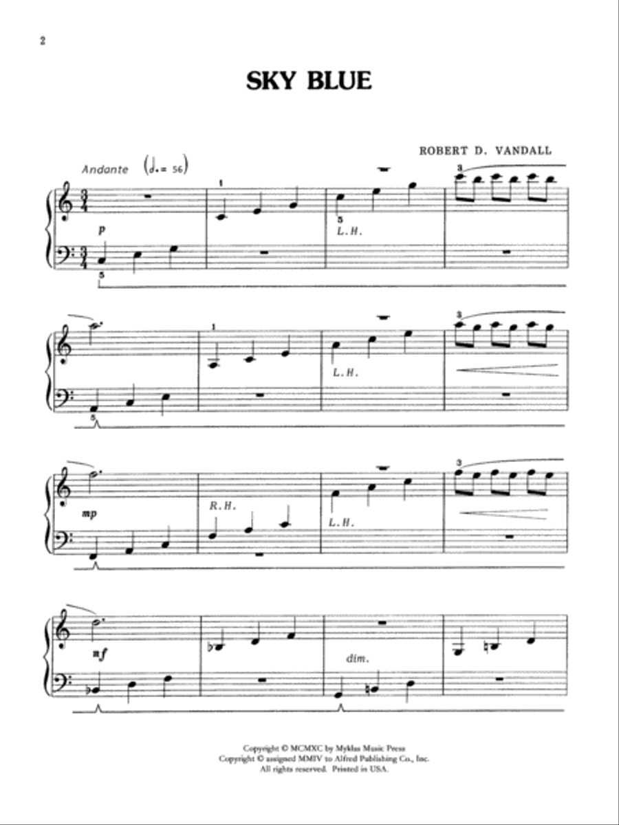 Sky Blue Easy Piano scores gallery preview page 2