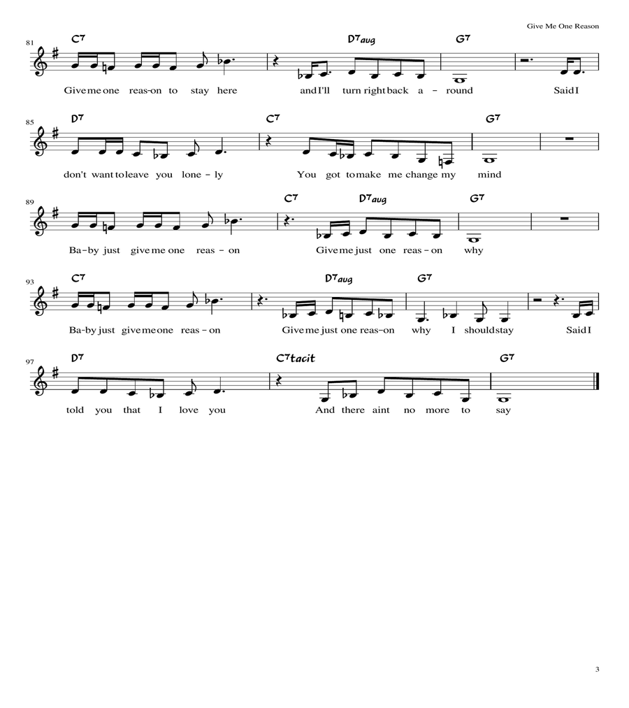 Give Me One Reason Guitar scores gallery preview page 3