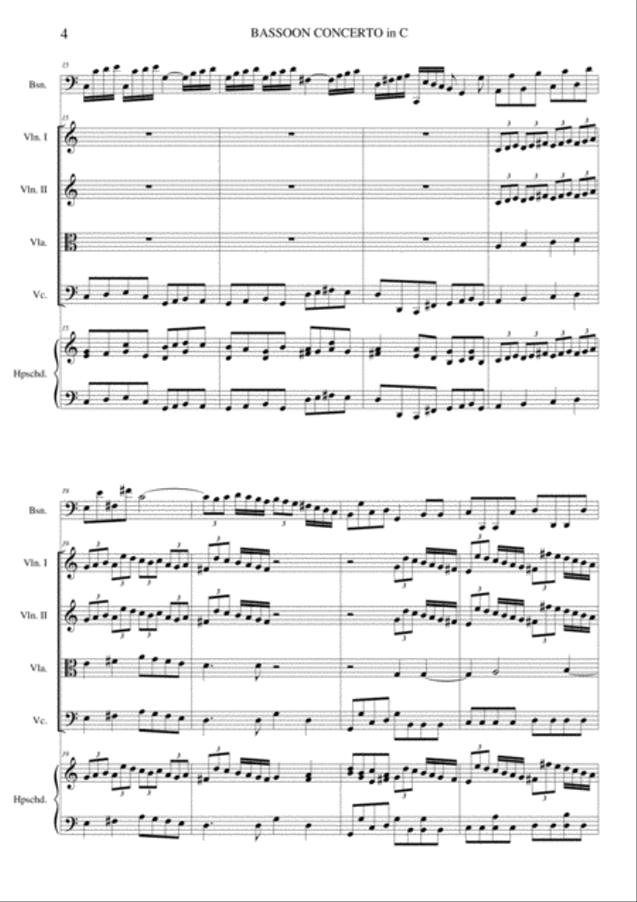 BASSOON CONCERTO in C RV478 - With Parts String Orchestra scores gallery preview page 4