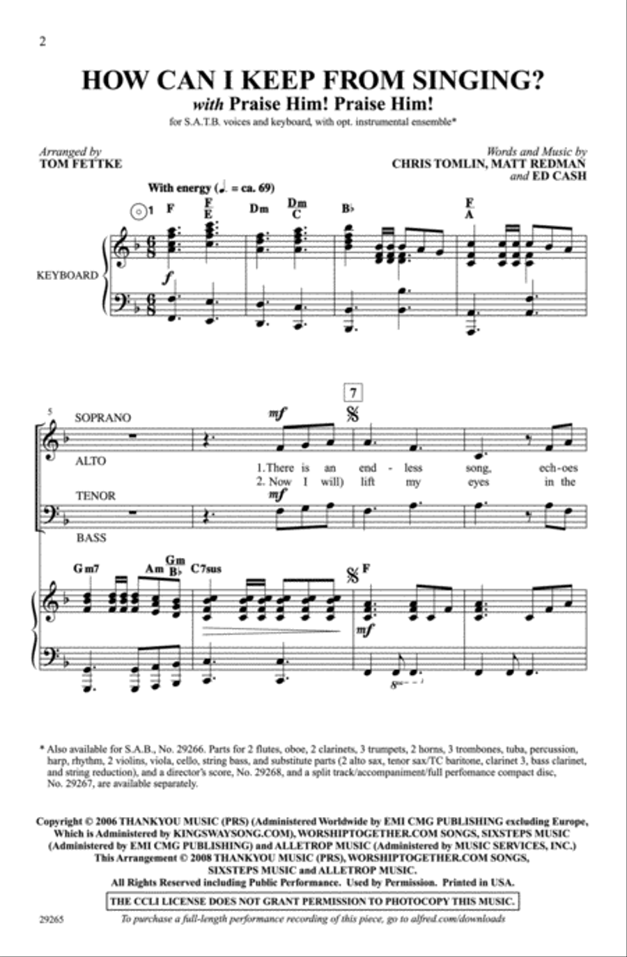 How Can I Keep from Singing 4-Part scores gallery preview page 2