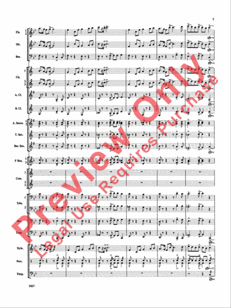 Jackson Lake Overture Concert Band scores gallery preview page 8