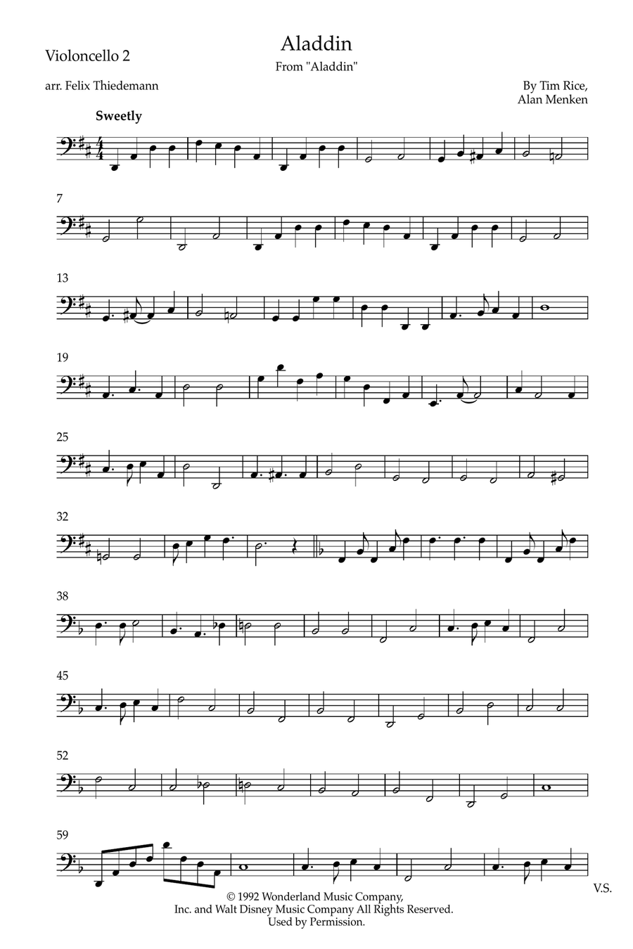 A Whole New World (Aladdin's Theme) String Duet scores gallery preview page 6