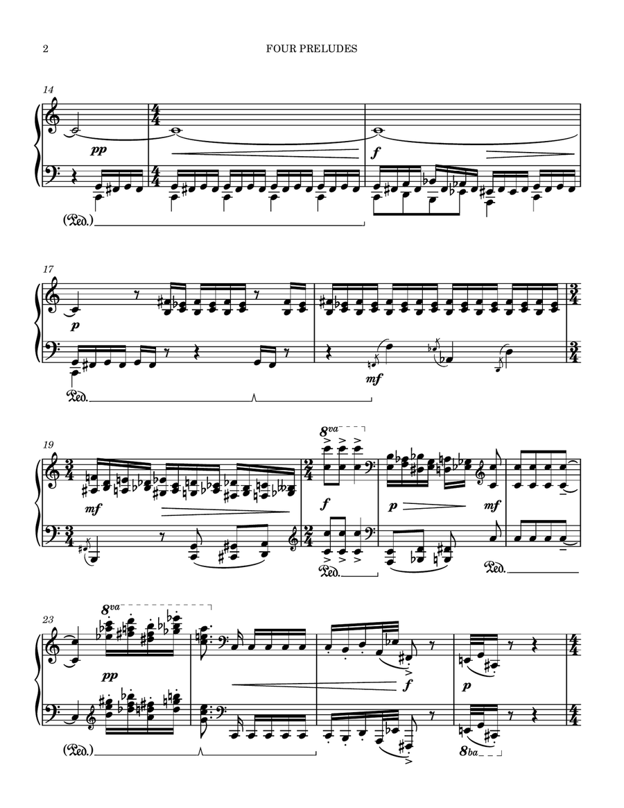 Four Preludes Piano Solo scores gallery preview page 2