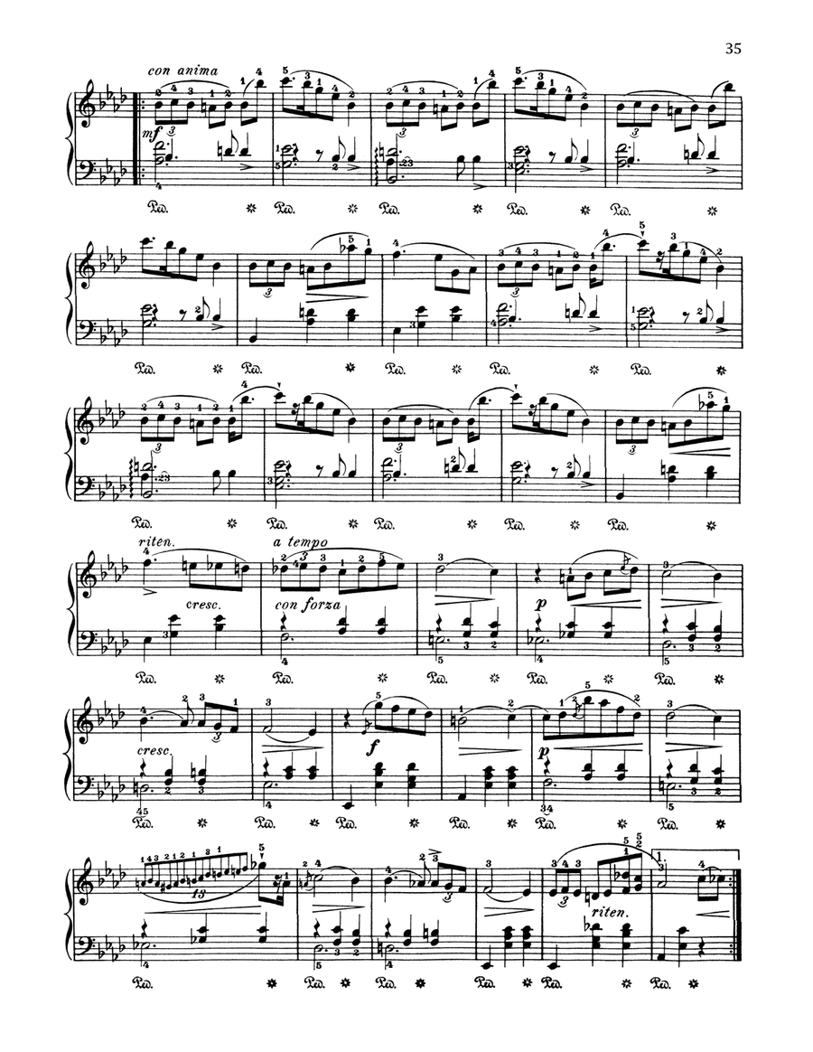 Waltz In A-Flat Major, Op. 69, No. 1 Piano Solo scores gallery preview page 2