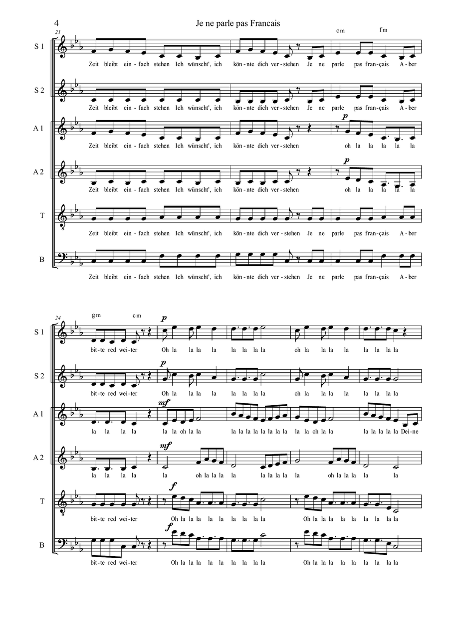 Je Ne Parle Pas Francais Divisi scores gallery preview page 4