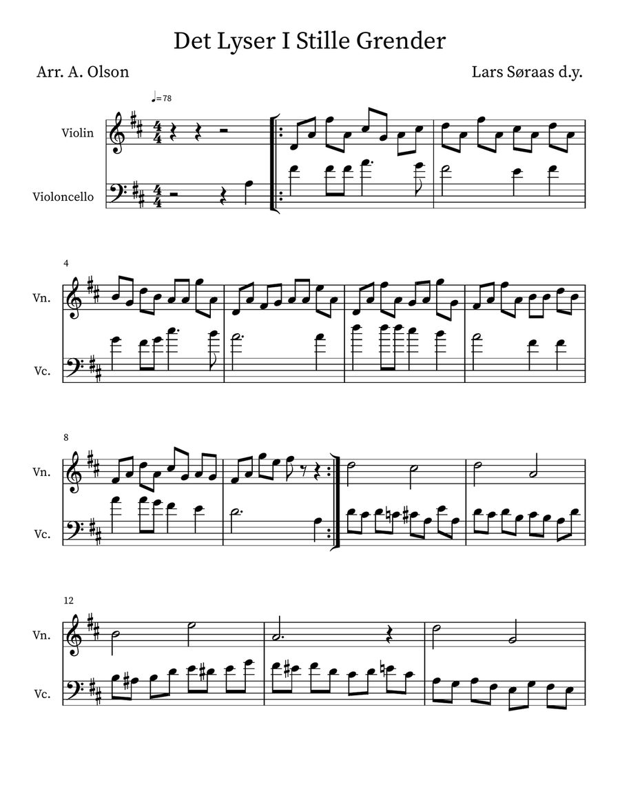Det Lyser I Stille Grender String Duet scores gallery preview page 1