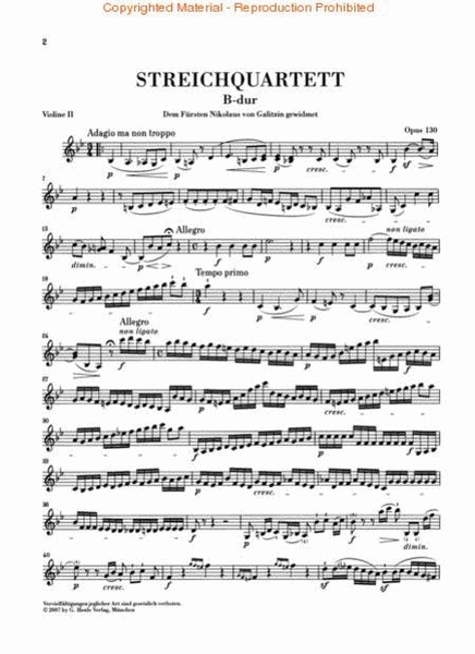String Quartet in B-flat Major, Op. 130 and Great Fugue, Op. 133
