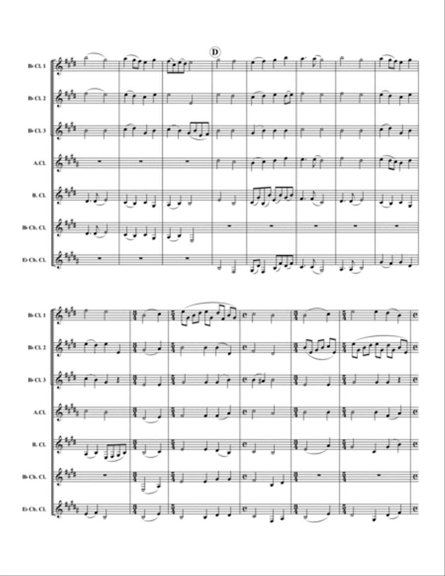 Hymn of Gladness (Variations) Clarinet Choir scores gallery preview page 3