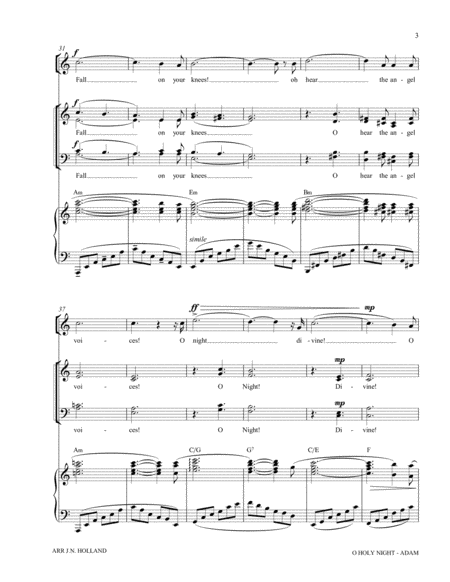 O Holy Night (Cantique de Noel) Adolphe Adam for Mezzo Soprano Voice and SATB Chorus image number null